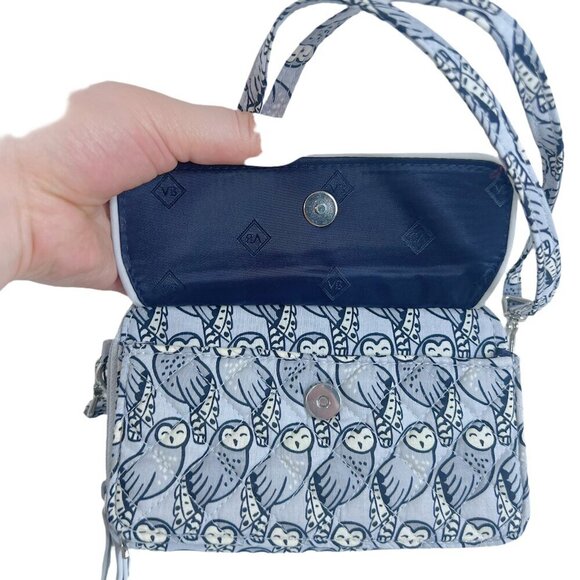 NWT Vera Bradley Grey Owl Print Performance Twill All in One Crossbody Purse - Picture 6 of 11
